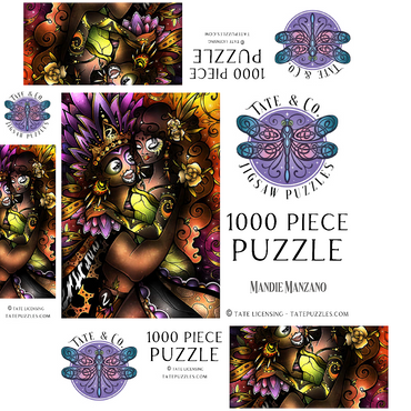 Zulu Stained Glass 1000 Jigsaw Puzzle box 3D Modell