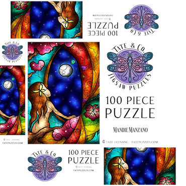 I Miss You Stained Glass - Mandie Manzano 100 Jigsaw Puzzle box 3D Modell