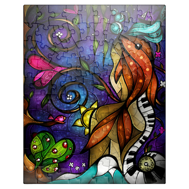 puzzleplate Do You Remember When we Met Stained Glass - Mandie Manzano 100 Jigsaw Puzzle