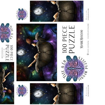 Worlds Away Stained Glass - Mandie Manzano 100 Jigsaw Puzzle box 3D Modell