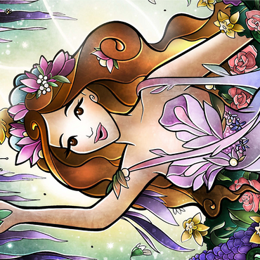 Flora the Fairy of Spring Stained Glass 1000 Jigsaw Puzzle 3D Modell