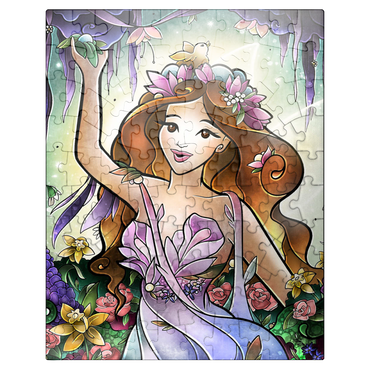 puzzleplate Flora the Fairy of Spring Stained Glass - Mandie Manzano 100 Jigsaw Puzzle