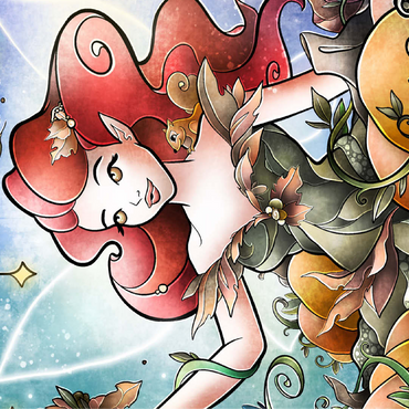 Hazel the Fairy of Autumn Stained Glass - Mandie Manzano 100 Jigsaw Puzzle 3D Modell