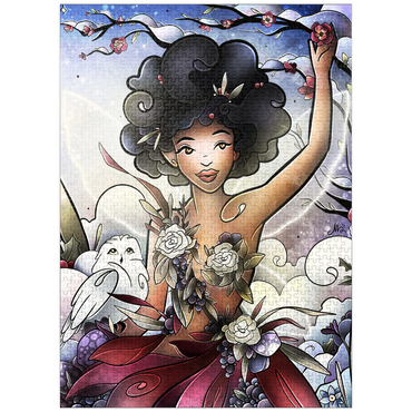 puzzleplate Eira the Fairy of Winter Stained Glass 1000 Jigsaw Puzzle