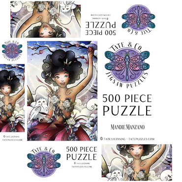 Eira the Fairy of Winter Stained Glass 500 Jigsaw Puzzle box 3D Modell