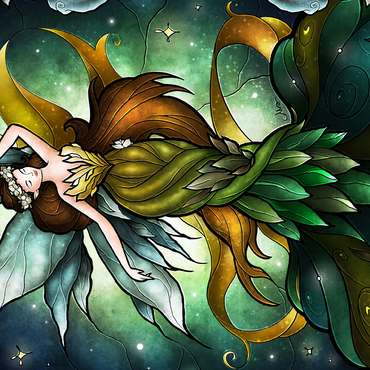 Midsummers Storm Stained Glass 500 Jigsaw Puzzle 3D Modell