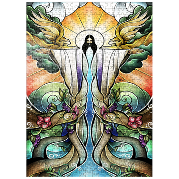 puzzleplate The Wells of Salvation Stained Glass 500 Jigsaw Puzzle
