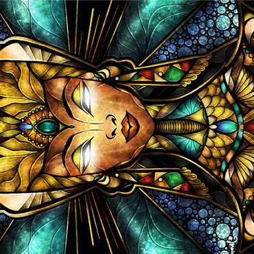 Nefertiri Stained Glass 1000 Jigsaw Puzzle 3D Modell