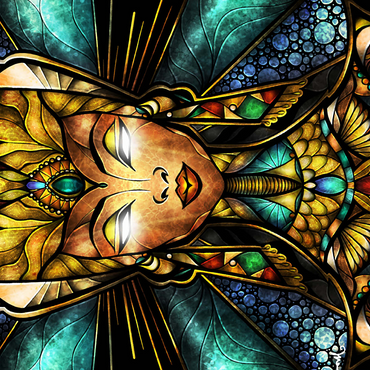 Nefertiri Stained Glass 500 Jigsaw Puzzle 3D Modell