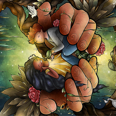 Love One Another Stained Glass - Mandie Manzano 100 Jigsaw Puzzle 3D Modell