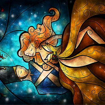 The Tin Soldier & His Ballerina Stained Glass - Mandie Manzano 100 Jigsaw Puzzle 3D Modell