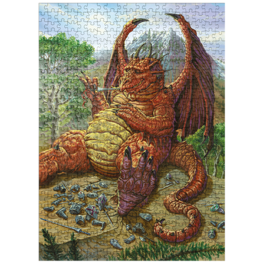 puzzleplate Lunch with a Toothpick Dragon - Ed Beard Jr 500 Jigsaw Puzzle