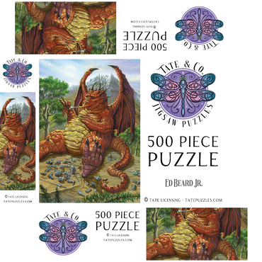Lunch with a Toothpick Dragon - Ed Beard Jr 500 Jigsaw Puzzle box 3D Modell