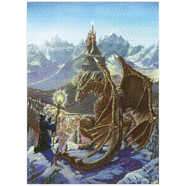 puzzleplate The Encounter Wizard & Dragon - Ed Beard Jr 1000 Jigsaw Puzzle