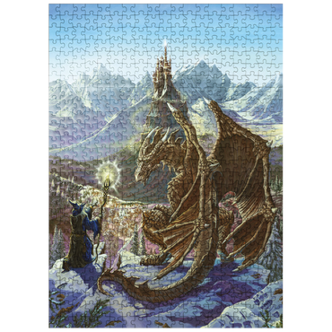 puzzleplate The Encounter Wizard & Dragon - Ed Beard Jr 500 Jigsaw Puzzle
