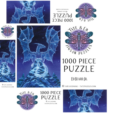Caelestis Winter Spirit Dragon - Ed Beard Jr 1000 Jigsaw Puzzle box 3D Modell