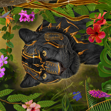 Golden Panther mystical Wildlife - Vincent Hie 500 Jigsaw Puzzle 3D Modell