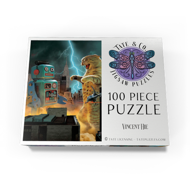 Catzilla Vs Robot Movie Cats- Vincent Hie 100 Jigsaw Puzzle box view3