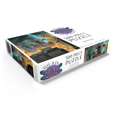 Catzilla Vs Robot Movie Cats- Vincent Hie 500 Jigsaw Puzzle box view1