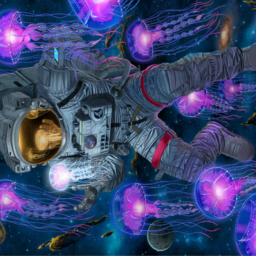 Cosmic Encounter Space Jellyfish Astronaut - Vincent Hie 100 Jigsaw Puzzle 3D Modell