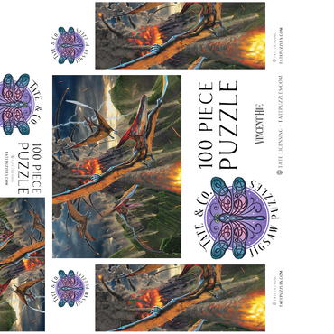 Eruption Dinosaurs - Vincent Hie 100 Jigsaw Puzzle box 3D Modell