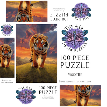 Rising Tiger - Vincent Hie 100 Jigsaw Puzzle box 3D Modell