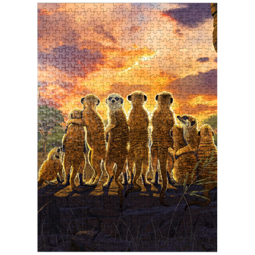 puzzleplate Meerkat Family Sunset - Vincent Hie 500 Jigsaw Puzzle