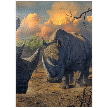 puzzleplate Rhino Stand Off - Vincent Hie 1000 Jigsaw Puzzle