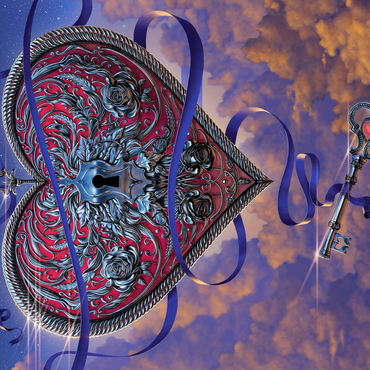 Heart and Key - Vincent Hie 500 Jigsaw Puzzle 3D Modell