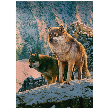 puzzleplate Wolf Couple in Sunset - Vincent Hie 1000 Jigsaw Puzzle