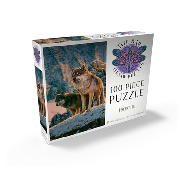Wolf Couple in Sunset - Vincent Hie 100 Jigsaw Puzzle box view2