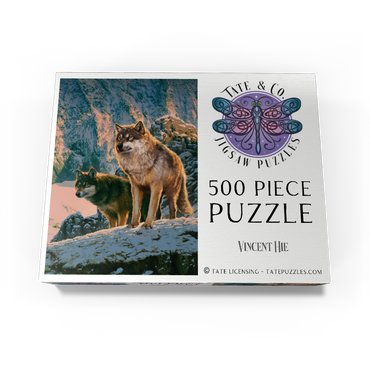 Wolf Couple in Sunset - Vincent Hie 500 Jigsaw Puzzle box view3