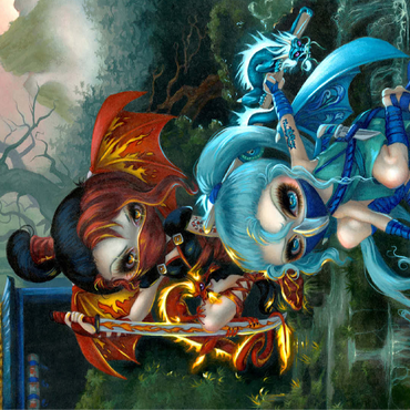 Ninja Dragonlings - Jasmine Becket-Griffith 100 Jigsaw Puzzle 3D Modell