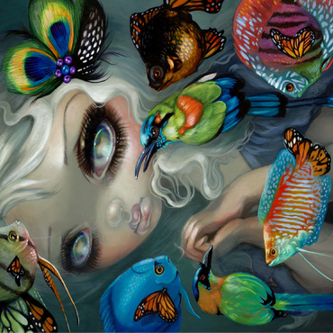 Poissons Volants Les Oiseaux - Jasmine Becket-Griffith 100 Jigsaw Puzzle 3D Modell