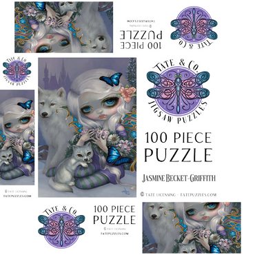 Winter Fairy with Wolves - Jasmine Becket-Griffith 100 Jigsaw Puzzle box 3D Modell