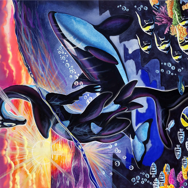 Ocean's Sunrise Orca - Carla Morrow 1000 Jigsaw Puzzle 3D Modell