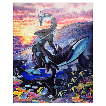 puzzleplate Ocean's Sunrise Orca - Carla Morrow 100 Jigsaw Puzzle