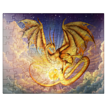 puzzleplate Dawning Flight Sun Dragon - Carla Morrow 100 Jigsaw Puzzle