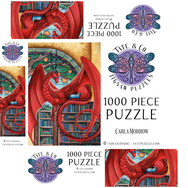 Watcher of Knowledge Dragon - Carla Morrow 1000 Jigsaw Puzzle box 3D Modell