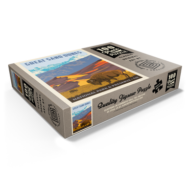 Great Sand Dunes National Park: Bison, Vintage Poster 100 Jigsaw Puzzle box view1