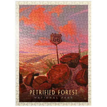 puzzleplate Petrified Forest National Park: Route 66, Vintage Poster 500 Jigsaw Puzzle