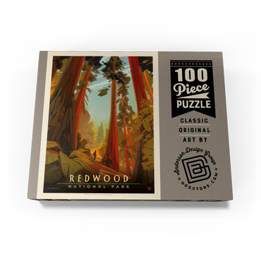 Redwood National Park: Whispering Wind, Vintage Poster 100 Jigsaw Puzzle box view3