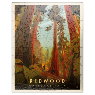 puzzleplate Redwood National Park: Whispering Wind, Vintage Poster 100 Jigsaw Puzzle
