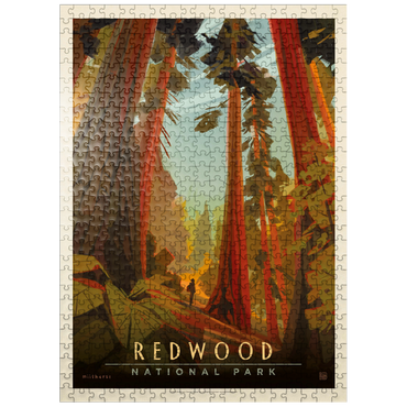 puzzleplate Redwood National Park: Whispering Wind, Vintage Poster 500 Jigsaw Puzzle