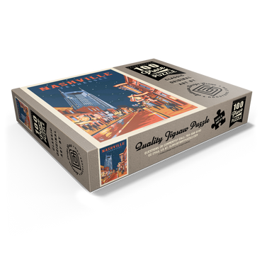 Nashville, TN: Broadway Lights, Vintage Poster 100 Jigsaw Puzzle box view1