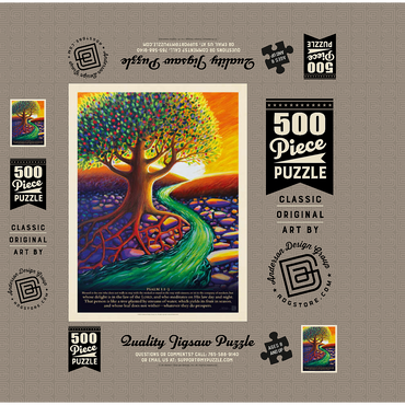 Psalm 1:1-3, Vintage Poster 500 Jigsaw Puzzle box 3D Modell