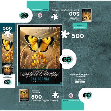 California, Dogface Butterfly: State Insects Series 500 Jigsaw Puzzle box 3D Modell