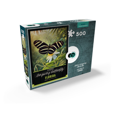 Florida, Zebra Longwing Butterfly: State Insects Series 500 Jigsaw Puzzle box view2
