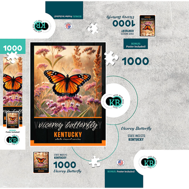 Kentucky Viceroy Butterfly: State Insects Series 1000 Jigsaw Puzzle box 3D Modell