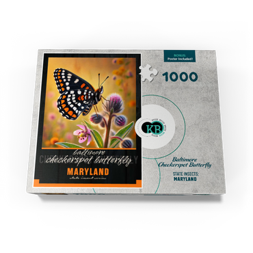 Maryland, Baltimore Checkerspot Butterfly: State Insects Series 1000 Jigsaw Puzzle box view3